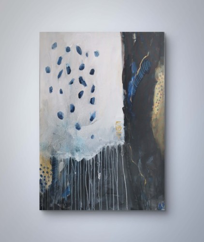 winter1_obraz_100x70_czarny_bialy_niebieski_zloty_abstrakcja