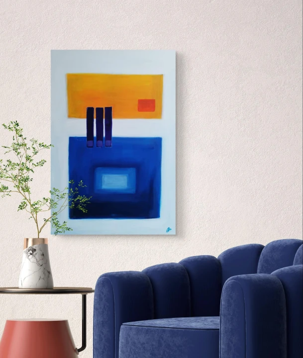 obraz-olejny-niebieski-zolty-100x70_abstrakcja