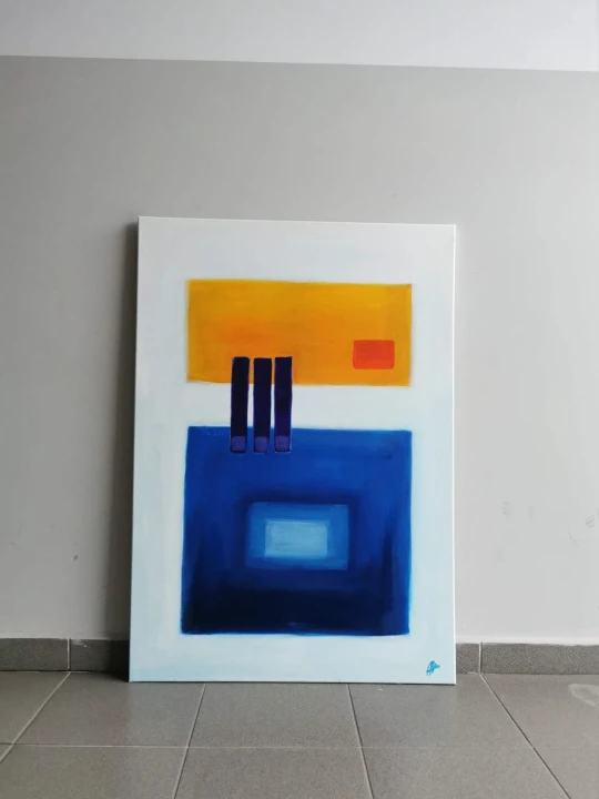 obraz-olejny-do-wnetrz-pomaranczowy-niebieski-100×70